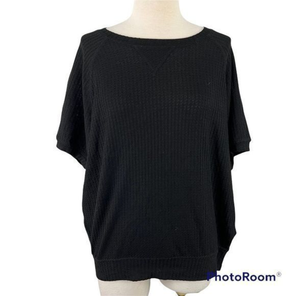 NWT SWEET‎ ROMEO Black Waffle Crew Neck Tee (S)